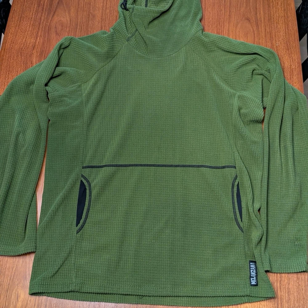 Melanzana Micro Grid Green Pullover Hoodie